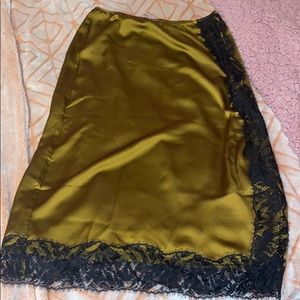 Olive Green and Black Victoria Secrets Slip Skirt